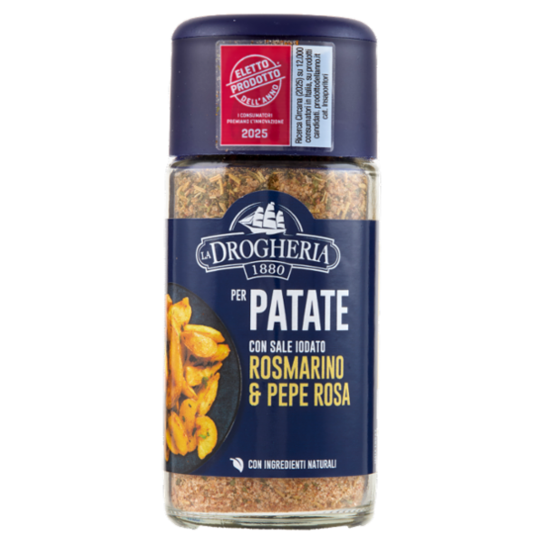 La Drogheria 1880 per Patate con Sale Iodato Rosmarino & Pepe Rosa 85 g