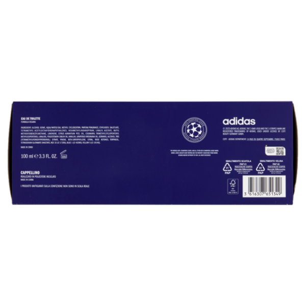 adidas Xmas25 Maschile Eau de Toilette UEFA 12 100 ml + UEFA Cap