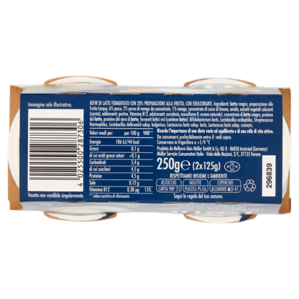 müller Këfir Pesca - Mango 2 x 125 g