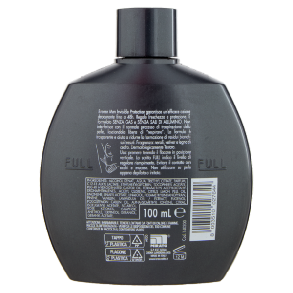 Breeze Men Invisible Protection Deodorante Profumato 100 mL