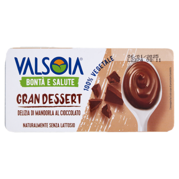 Valsoia Bontà e Salute Gran Dessert Delizia di Mandorla al Cioccolato 2 x 115 g