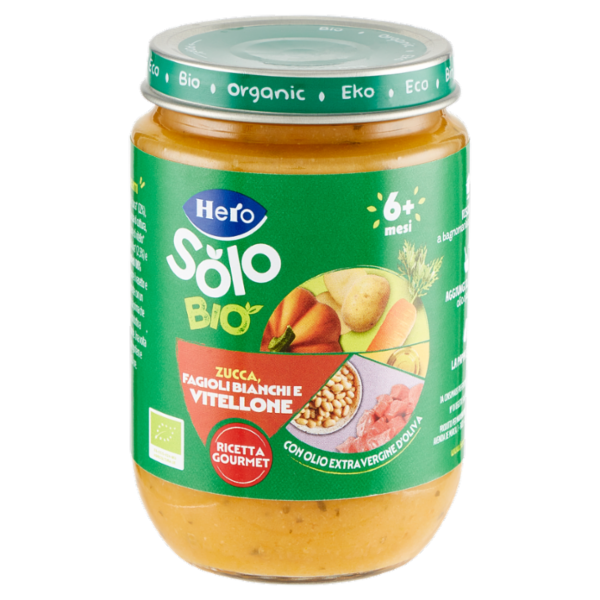 Hero Solo Bio Zucca, Fagioli Bianchi e Vitellone 190 g