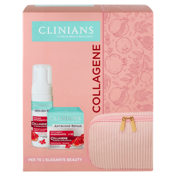 Clinians Antirughe Repair Collagene Trattamento Rassodante 50 mL + Mousse Detergente Viso 150 mL