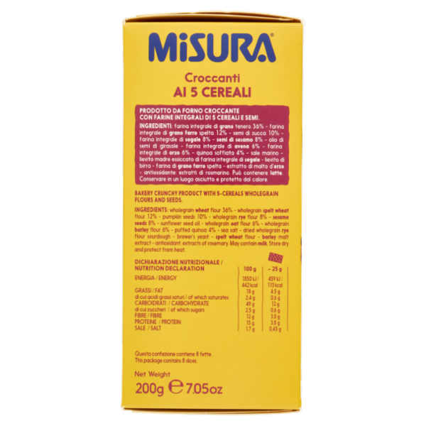 Misura Multicereali Croccanti ai 5 Cereali con Semi di Zucca, Sesamo e Quinoa 200 g