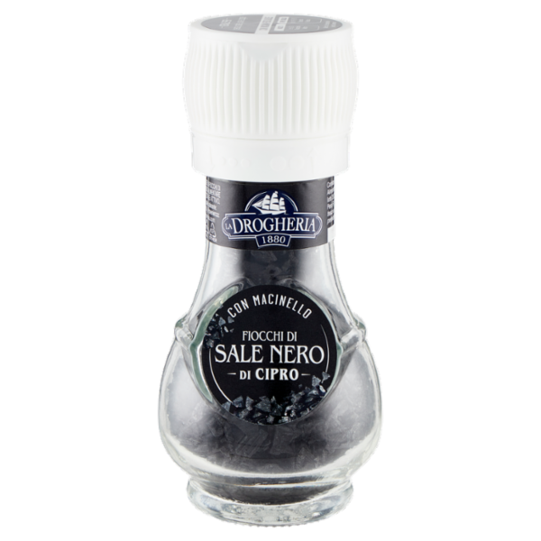 La Drogheria 1880 Fiocchi di Sale Nero di Cipro con Macinello 50 g