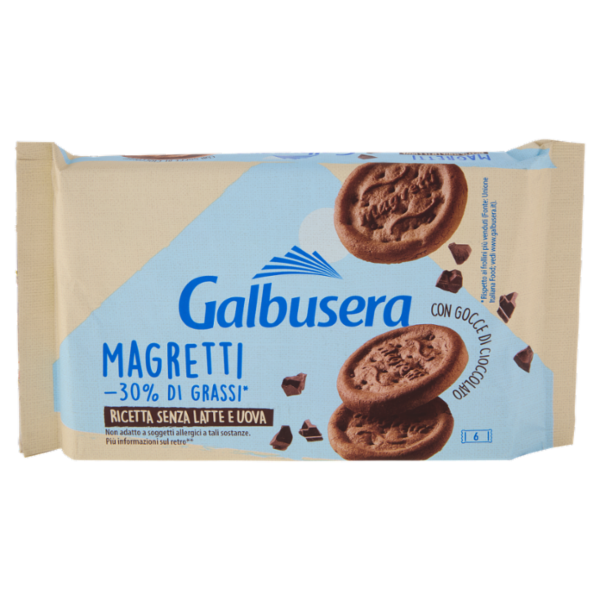 Galbusera Magretti -30% di Grassi* con Gocce di Cioccolato 6 x 43,3 g