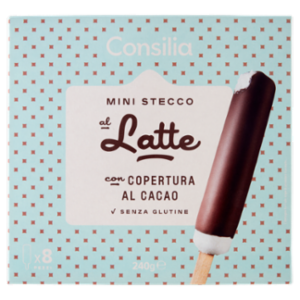 Consilia 8 Ministecchi Di Gelato Al Latte Con Copertura Al Cacao 240 g
