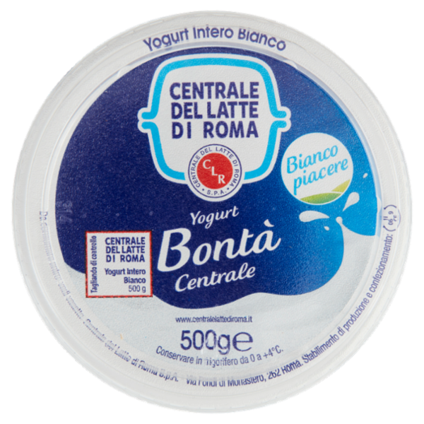 Centrale del Latte di Roma Yogurt Intero Bianco 500 g
