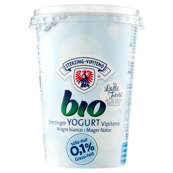 Sterzing Vipiteno bio Yogurt da Latte Fieno Magro bianco 500 g