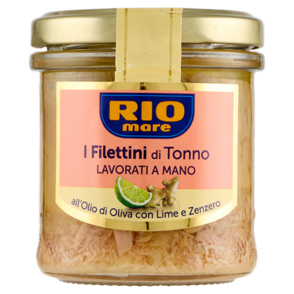Rio mare i Filettini di Tonno Lavorati a Mano all'Olio di Oliva con Lime e Zenzero 130 g