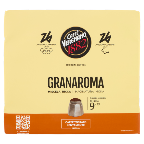 Caffè Vergnano 1882 Granaroma Miscela Ricca Macinatura Moka 2 x 250 g