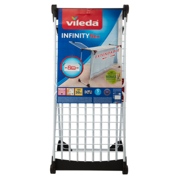 Vileda Infinity Flex Stendibiancheria a Ponte Estensibile in Acciaio e Alluminio
