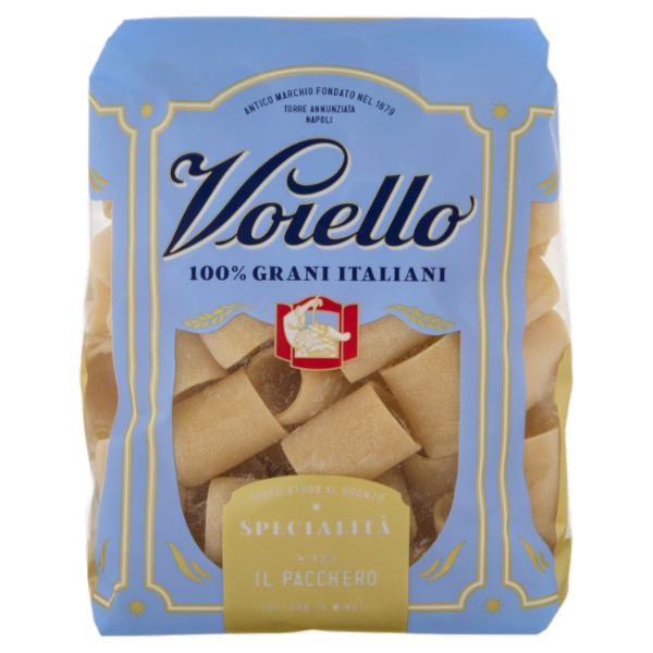 Voiello Pasta Il Pacchero N°123 Grani 100% Italiani Trafilata Bronzo 500g