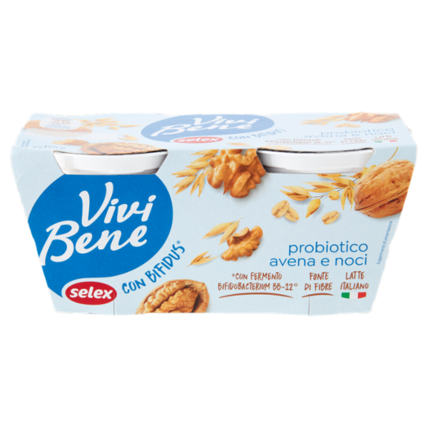 Selex Vivi Bene Yogurt con Bifidus con Avena e Noci 2x125 g