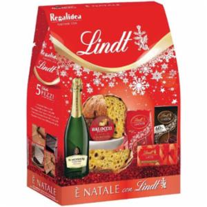 Scatola E' Natale Con Lindt Con Panettone (5 Pezzi)