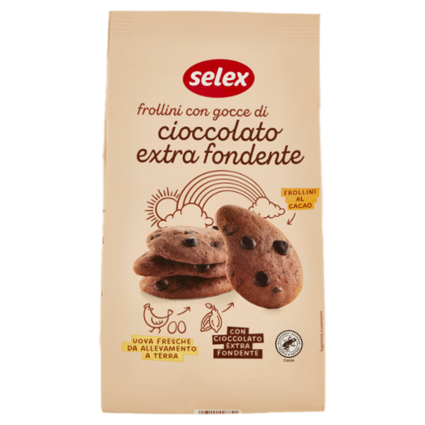 Selex Frollini con Gocce di Cioccolato Extra Fondente 350 g