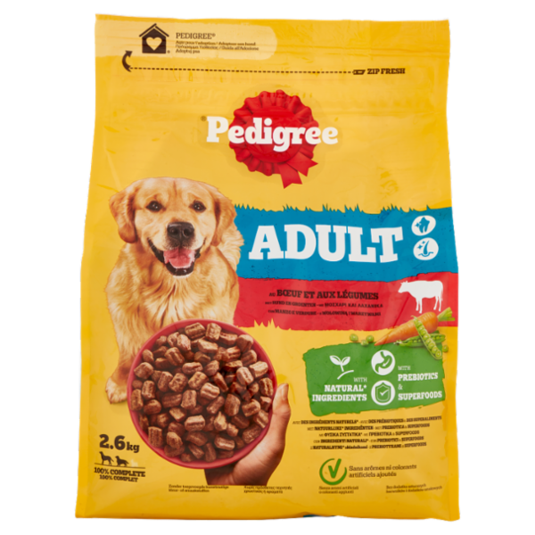 Pedigree Cibo Secco Cane Adulto Manzo Verdure 2.6Kg