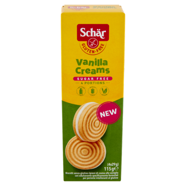 Schär Vanilla Creams Sugar Free 4 x 29 g