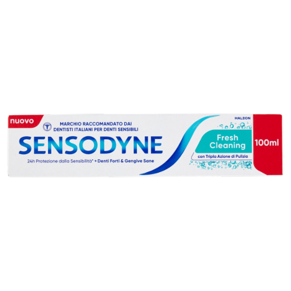 Sensodyne Dentifricio Fresh Cleaning per Denti Sensibili, Tripla Azione di Pulizia 100 ml