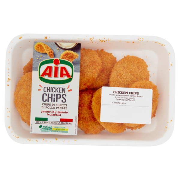 Aia Chicken Chips Chips di Filetti di Pollo Panate 0,190 kg