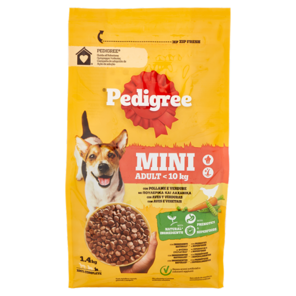 Pedigree Cibo Secco Cane Adulto Piccolo Pollame Verdure 1.4Kg
