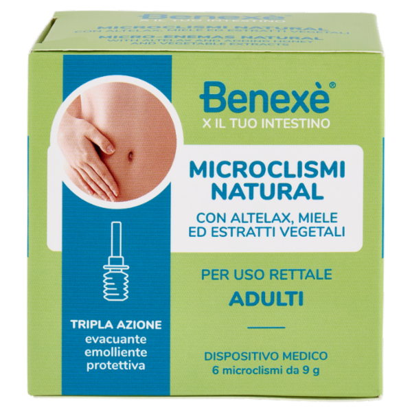 Benexè X il Tuo Intestino Microclismi Natural per Uso Rettale Adulti 6 x 9 g