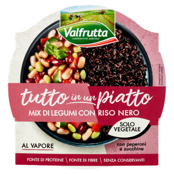 Valfrutta tutto in un piatto Mix di Legumi con Riso Nero con peperoni e zucchine 280 g