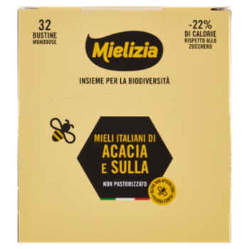 Mielizia Mieli Italiani Di Acacia e Sulla Non Pastorizzato Bustine Monodose 32 x 5 g