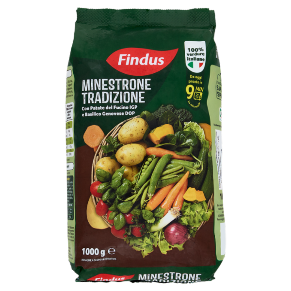 Findus Minestrone Tradizione - con Patate del Fucino IGP e Basilico Genovese DOP 1000 g