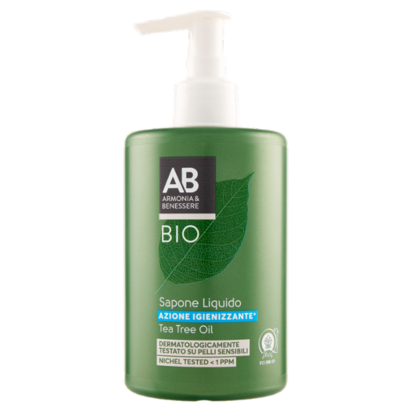 Armonia & Benessere Sapone Liquido Azione Igienizzante Bio con Tea Tree Oil 300 ml