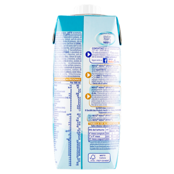NESTLÉ NIDINA Optipro 2 da 6 mesi Latte di proseguimento liquido brick da 500ml