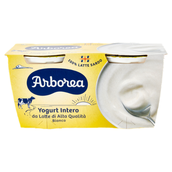 Arborea Yogurt Intero da Latte di Alta Qualità Bianco 2 x 125 g
