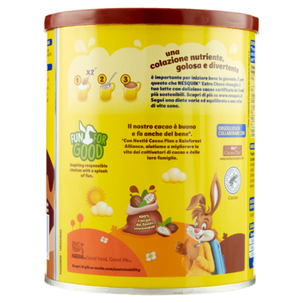 NESQUIK Extra Choco Preparato Solubile per Bevanda con Cacao Magro barattolo 390 g