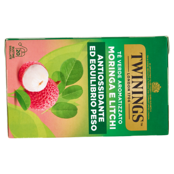 Twinings Moringa e Litchi Tè Verde Aromatizzato Antiossidante ed Equilibrio Peso 20 filtri The 40 g