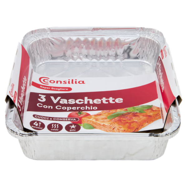 Consilia Saper Scegliere Vaschette con Coperchio 4 porzioni 3 pz