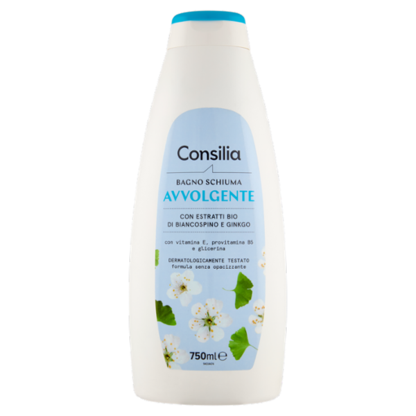 Consilia Bagno Schiuma Avvolgente Biancospino e Ginkgo 750 ml