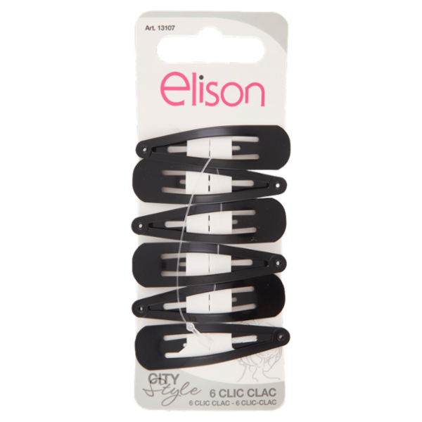 elison City Style Clilc Clac Small Black 6 pz