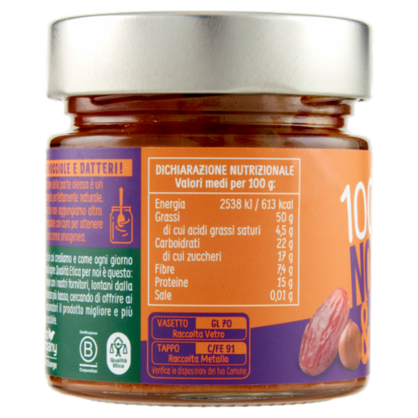 Euro Company 100% Crema Pura di Nocciole & datteri 175 g