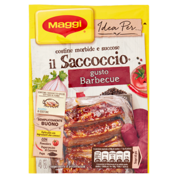 MAGGI il Saccoccio Gusto Barbecue Sacchetto e spezie per Costine al Forno 1 pezzo 30 g