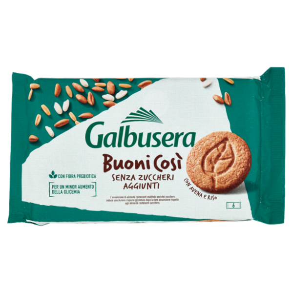 Galbusera BuoniCosi Senza Zuccheri Aggiunti con Avena e Riso 6 x 50 g