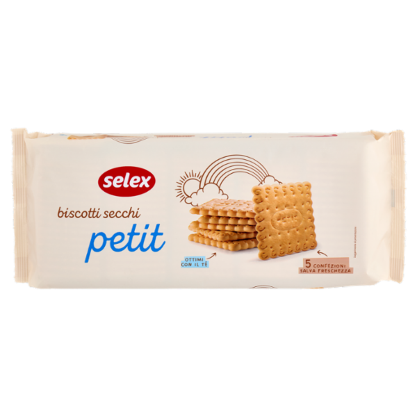 Selex Biscotti Secchi Petit in Confezioni Salva Freschezza 5x100 g