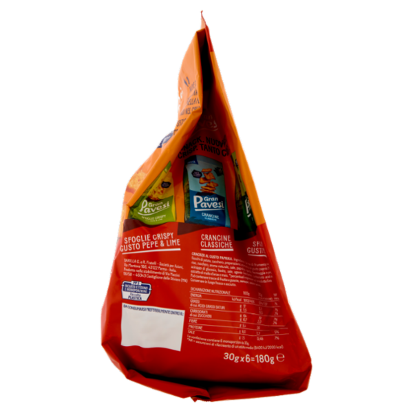 Gran Pavesi Crancine Gusto Paprika Dolce Snack Cotte al Forno 6 Pacchetti 180g