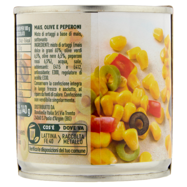 Bonduelle Mais Mix Mais, Olive e Peperoni 3 x 170 g