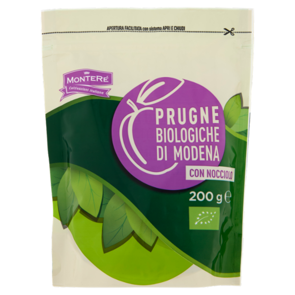 MonteRé Prugne Biologiche di Modena con Nocciolo 200 g