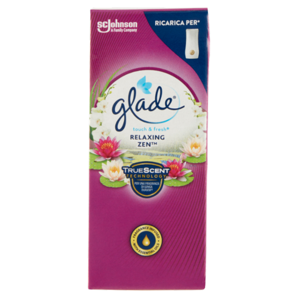 Glade Touch&Fresh Ricarica, Profumatore per Ambienti, Fragranza Relaxing Zen 10ml