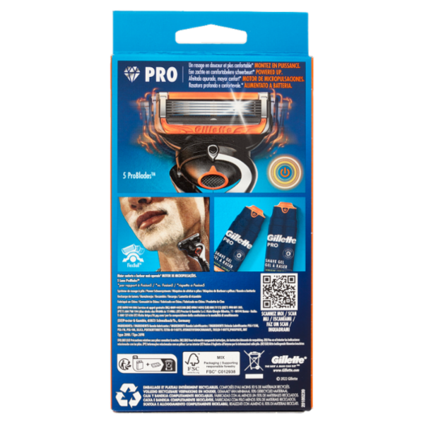 Gillette ProGlide Power Rasoio da Uomo Manico + Lamette di Ricambio, 2 Ricariche