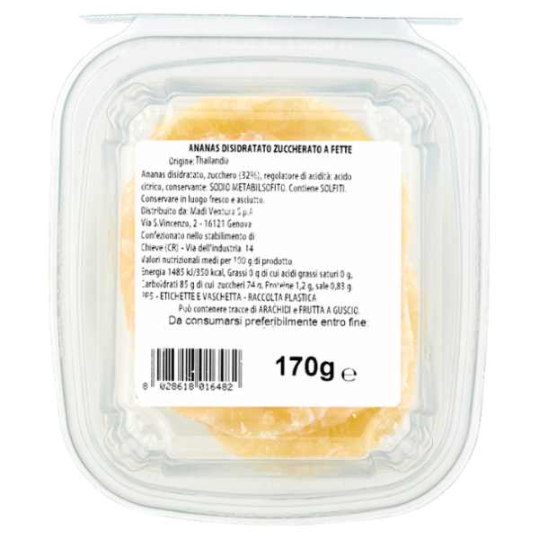 Ventura Ananas Disidratato Zuccherato a Fette 170 g