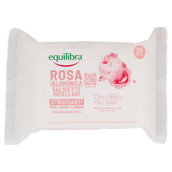 equilibra Rosa Ialuronica Salviette Micellari Struccanti 25 pz