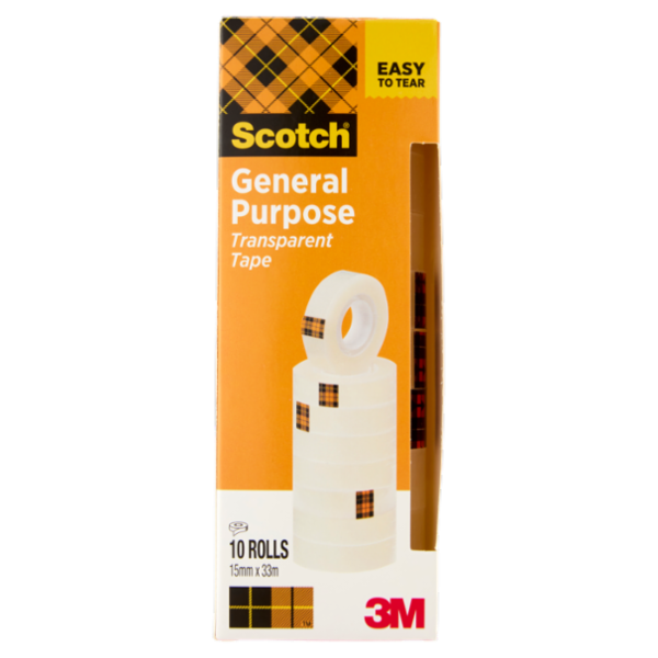 Scotch® Torre nastri adesivi trasparenti 508 15mm x33m 10 pz