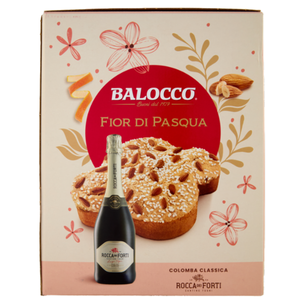 Balocco Fior di Pasqua Colomba Classica 750 g & Rocca dei Forti Vino Spumante Dolce 75 cl